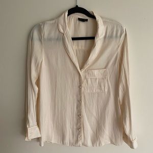 Topshop silk blend off white shirt size S